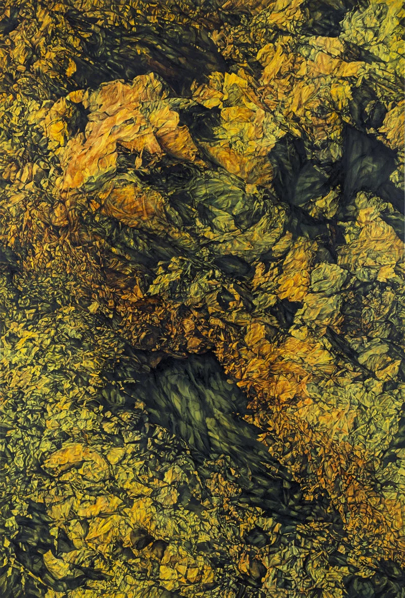 Luminous Earth, watercolour on stretched paper, 150 x 100 cm, 2013 (photo by Dean Butters)