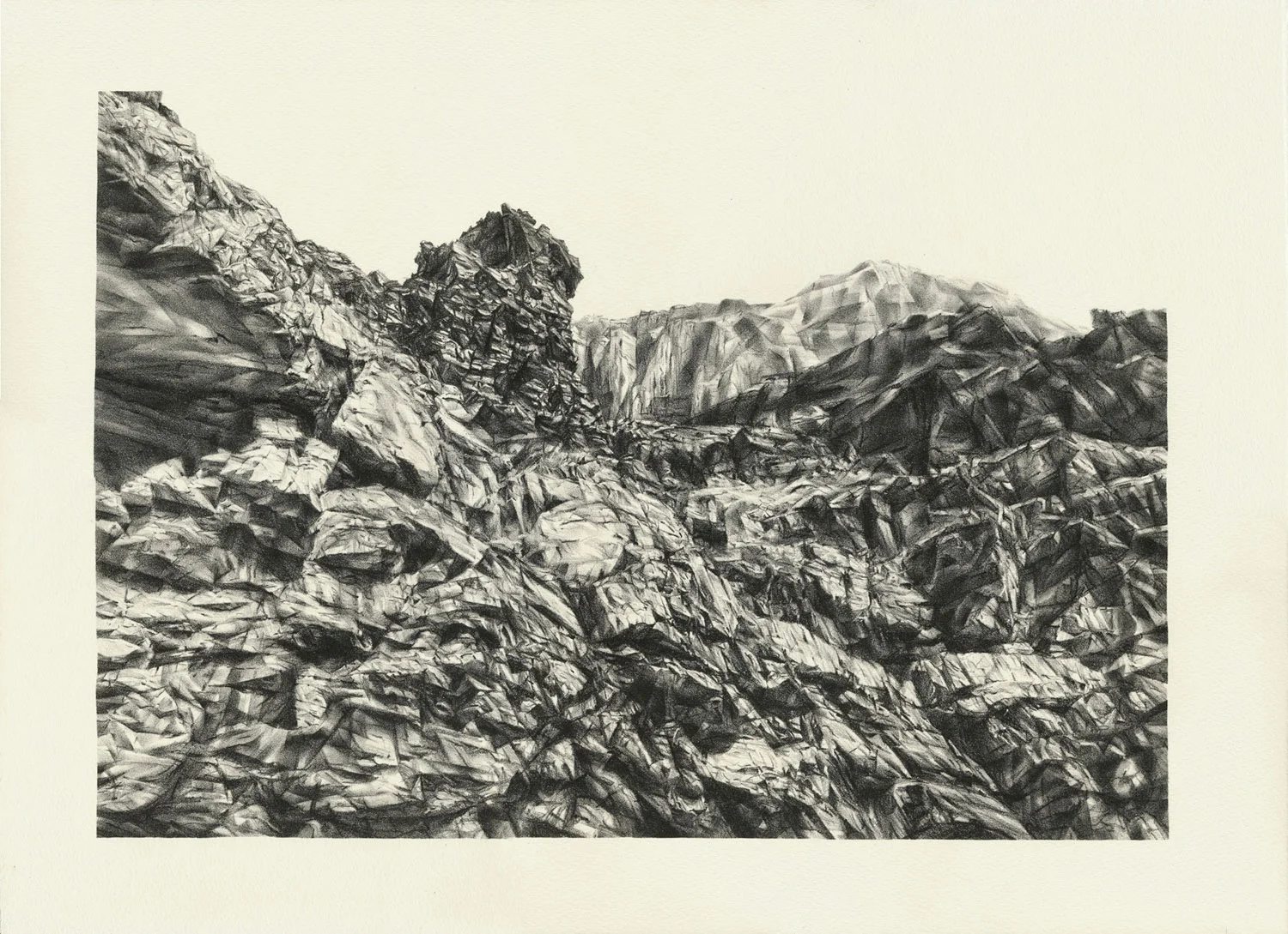 Canyon Wall II, lithograph, 38 x 51 cm, edition of 15, 2013.