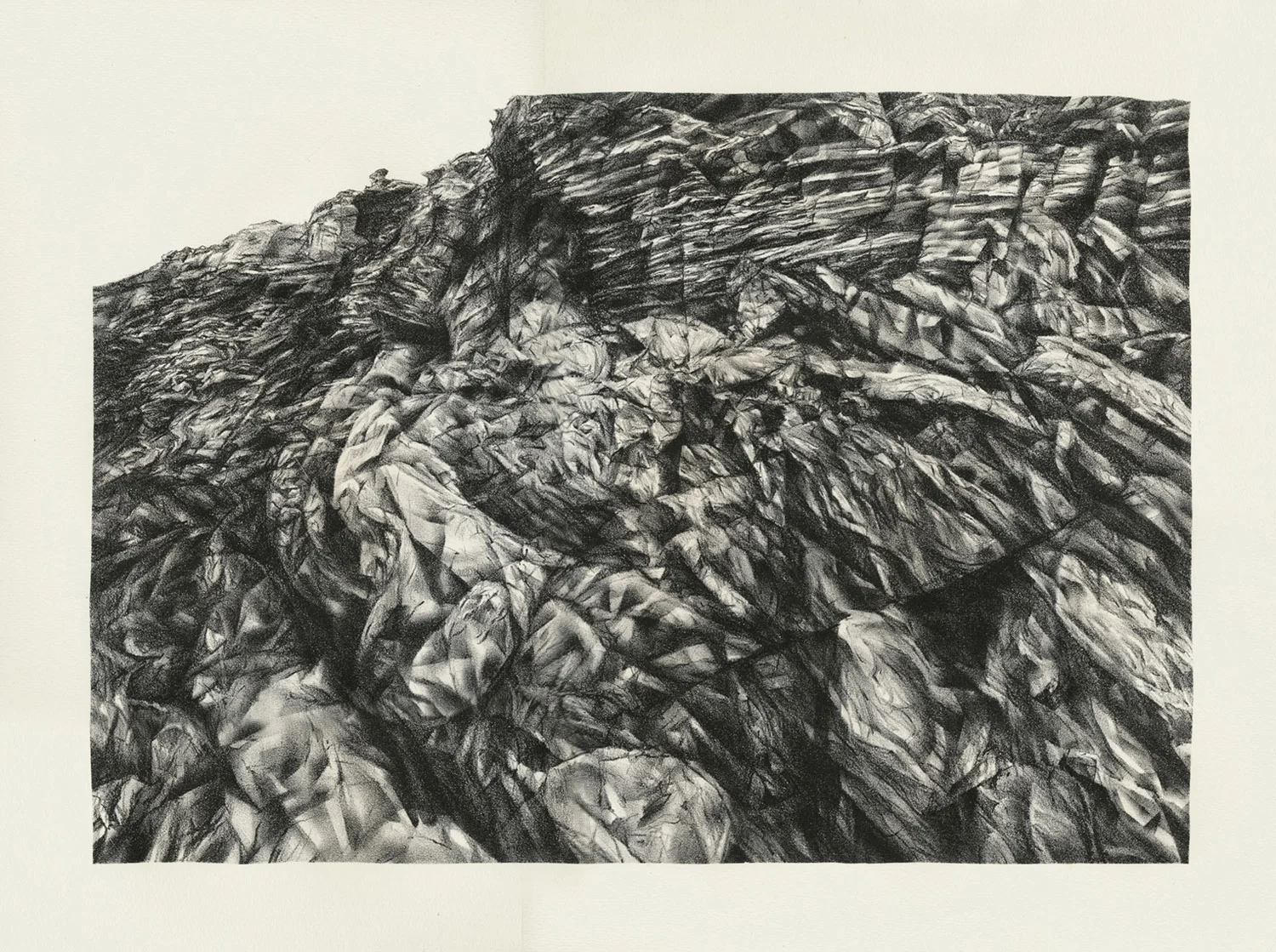 Canyon Wall, lithograph, 38 x 51 cm, edition of 15, 2013.