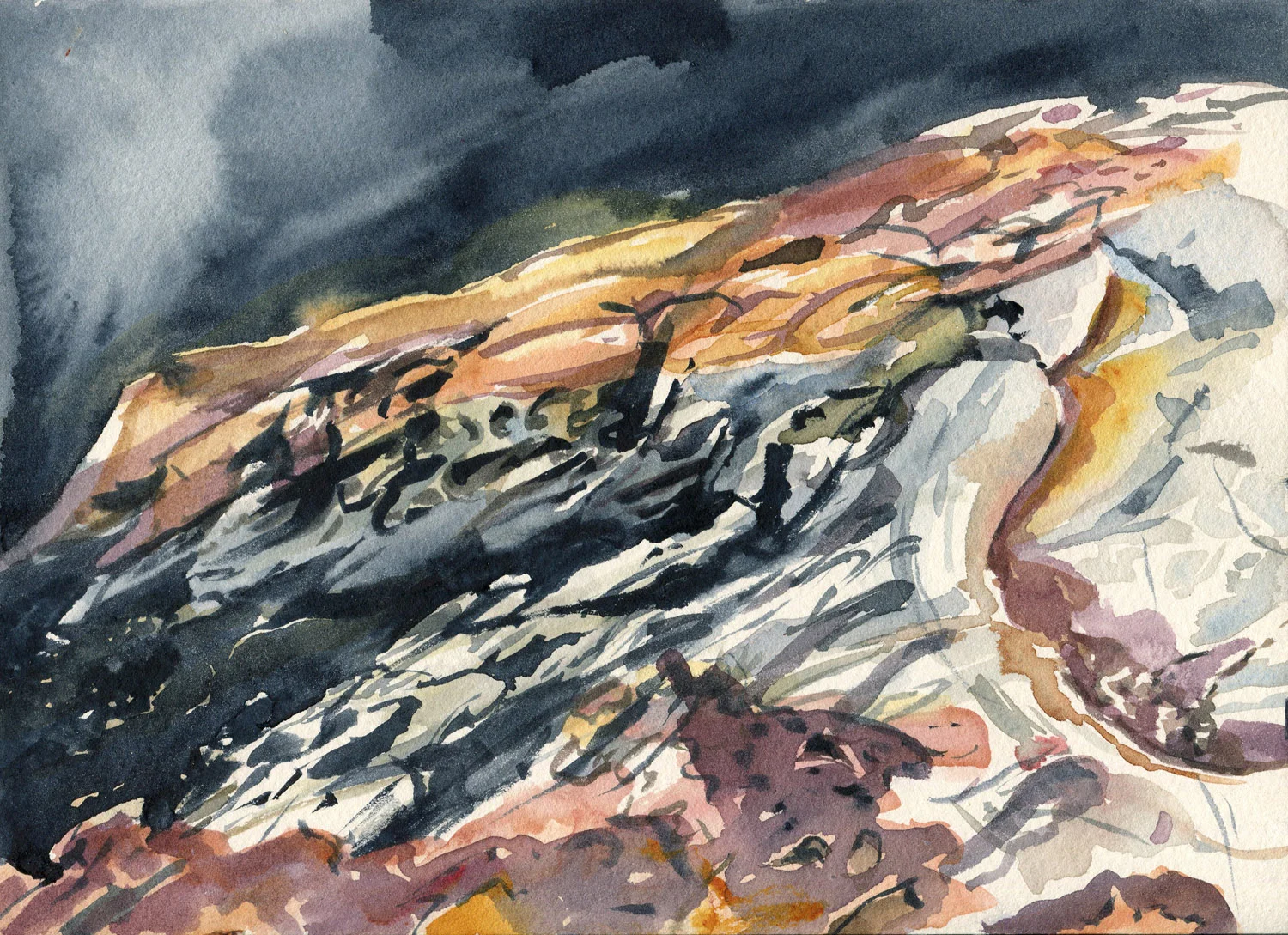 Field Studies (Bittangabee Bay, Ben Boyd National Park 1), watercolour on paper, 18cm x 25cm, 2014