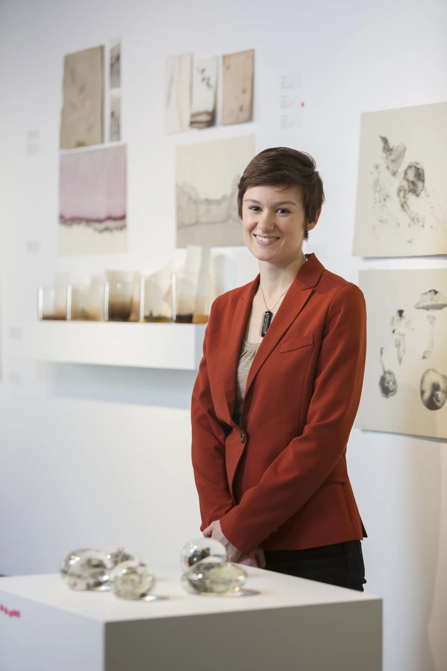 Emilie Patteson, 2014 (photo by Adam McGrath), Canberra Glassworks GLINT exhibition install