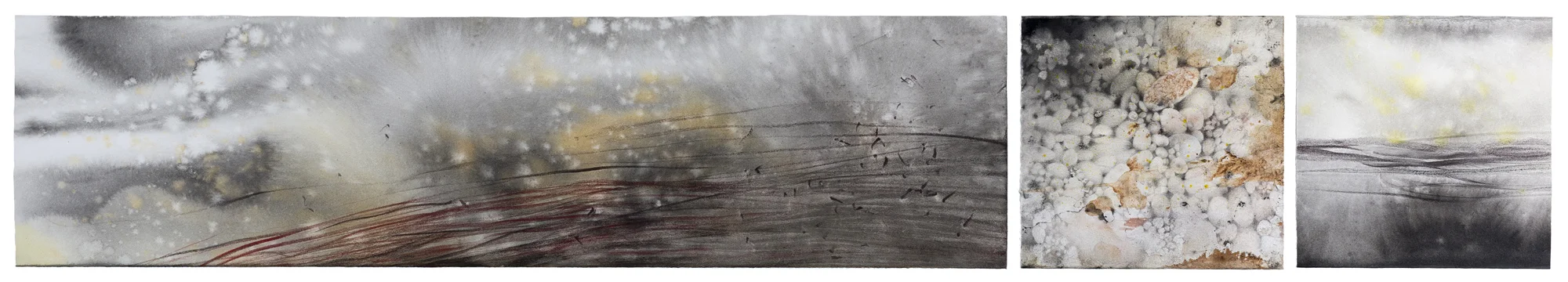 River Stones, ink, pastel and graphite on paper, 20 x 120 cm, 2013 (photo by Dean Butters)