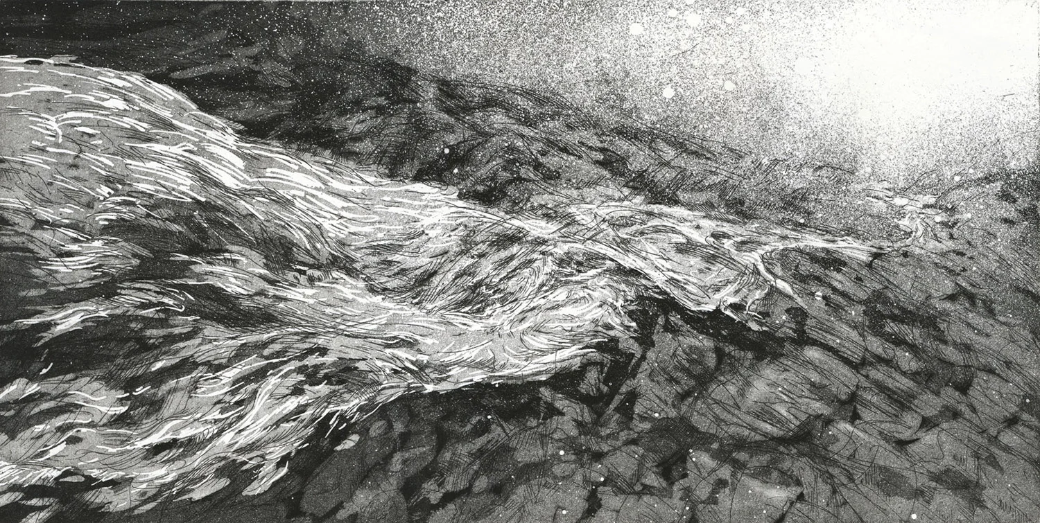 River, etching, 38 x 56 cm, edition of 10, 2012