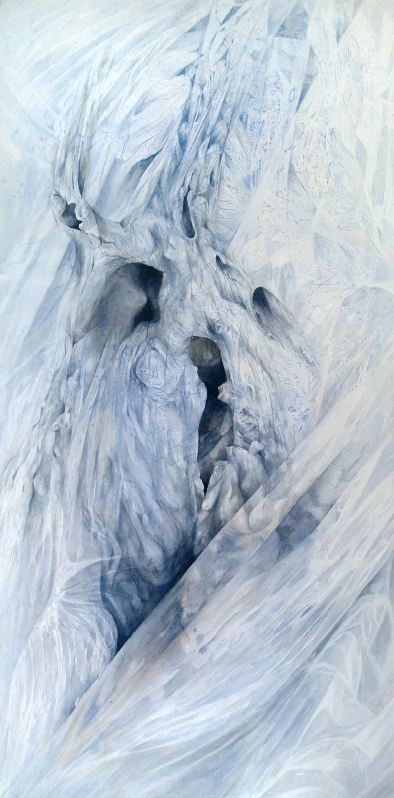 Fossil, watercolour on stretched paper, 210 x 106 cm. 2010