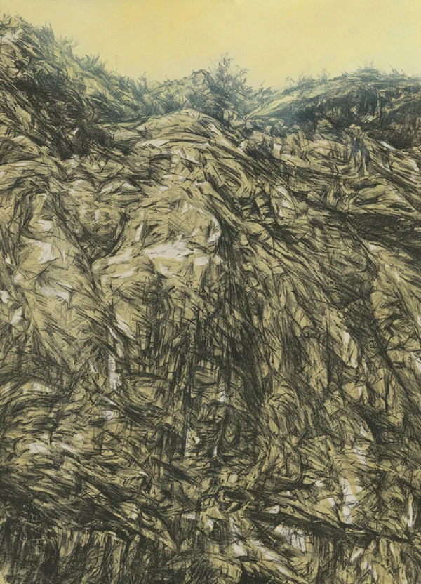 Fog Descends I, lithograph and gouache, 56 x 36 cm, unique state, 2012