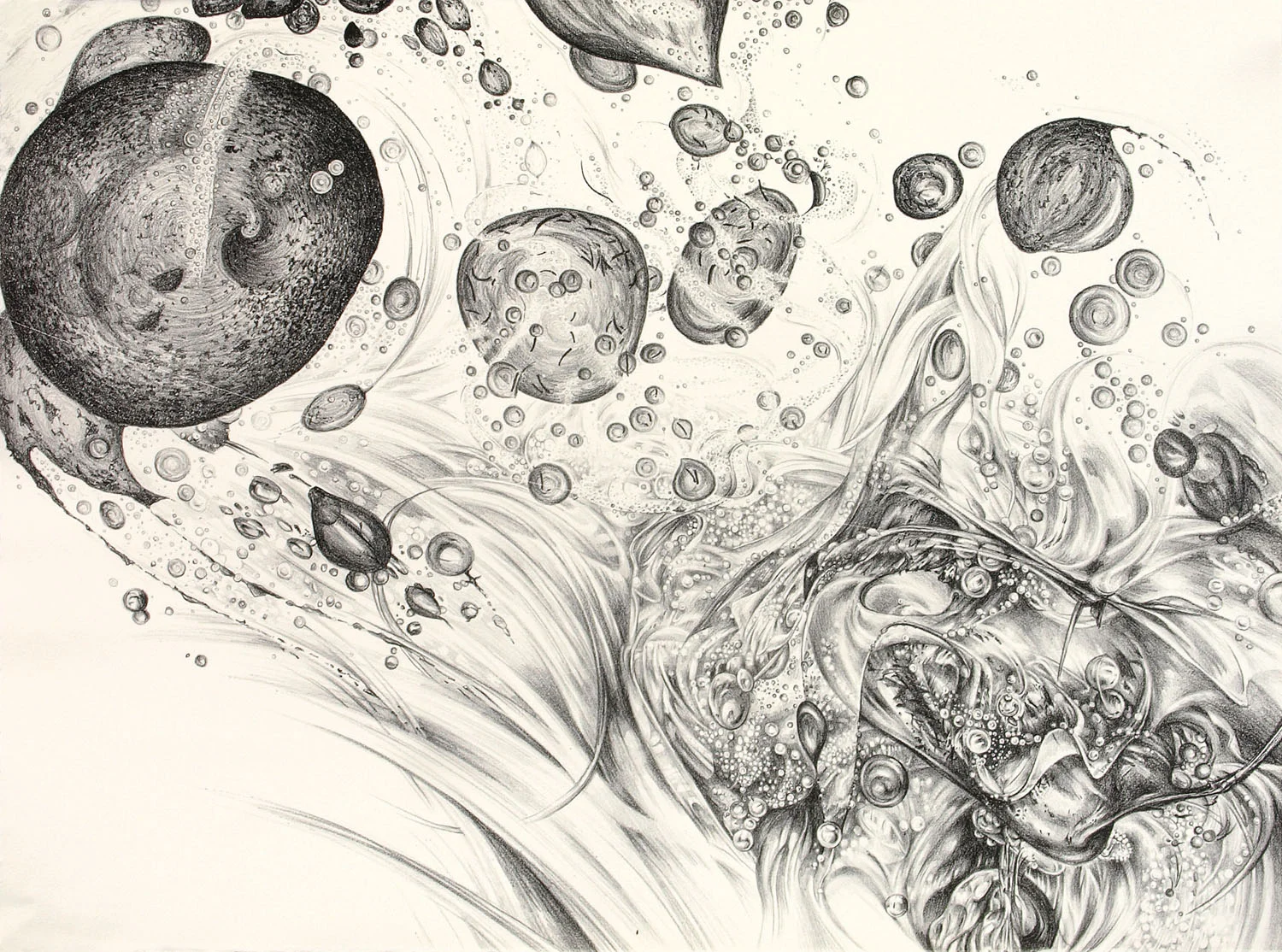 GLINT Residency Collaboration with Emilie Patteson: Incineration (Double Vision), lithograph, 56cm x 76cm, edition of 12, 2014