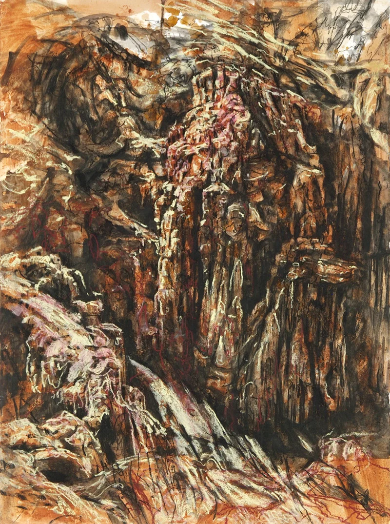 Golden Gully 3, 2015, mixed media on paper, 76cm x 56cm