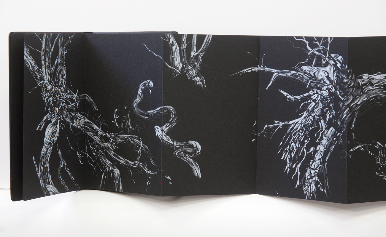 Fallen Sentinels, 2015, pencil in concertina book, 21cm x 221cm