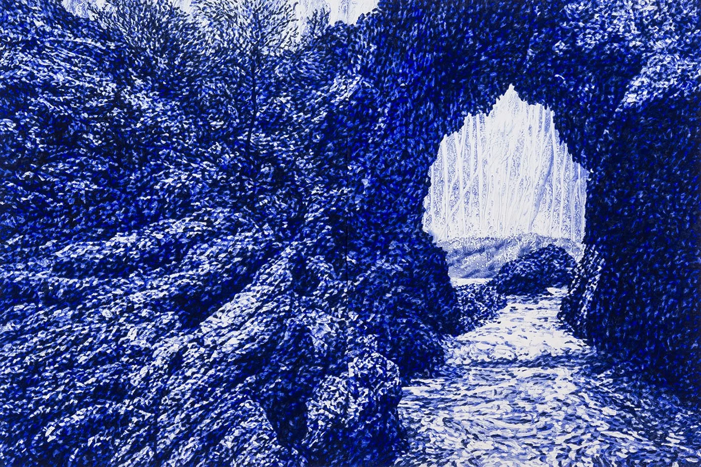 Through the Arch 4, 2025, watercolour monotype on paper, 76x112cm