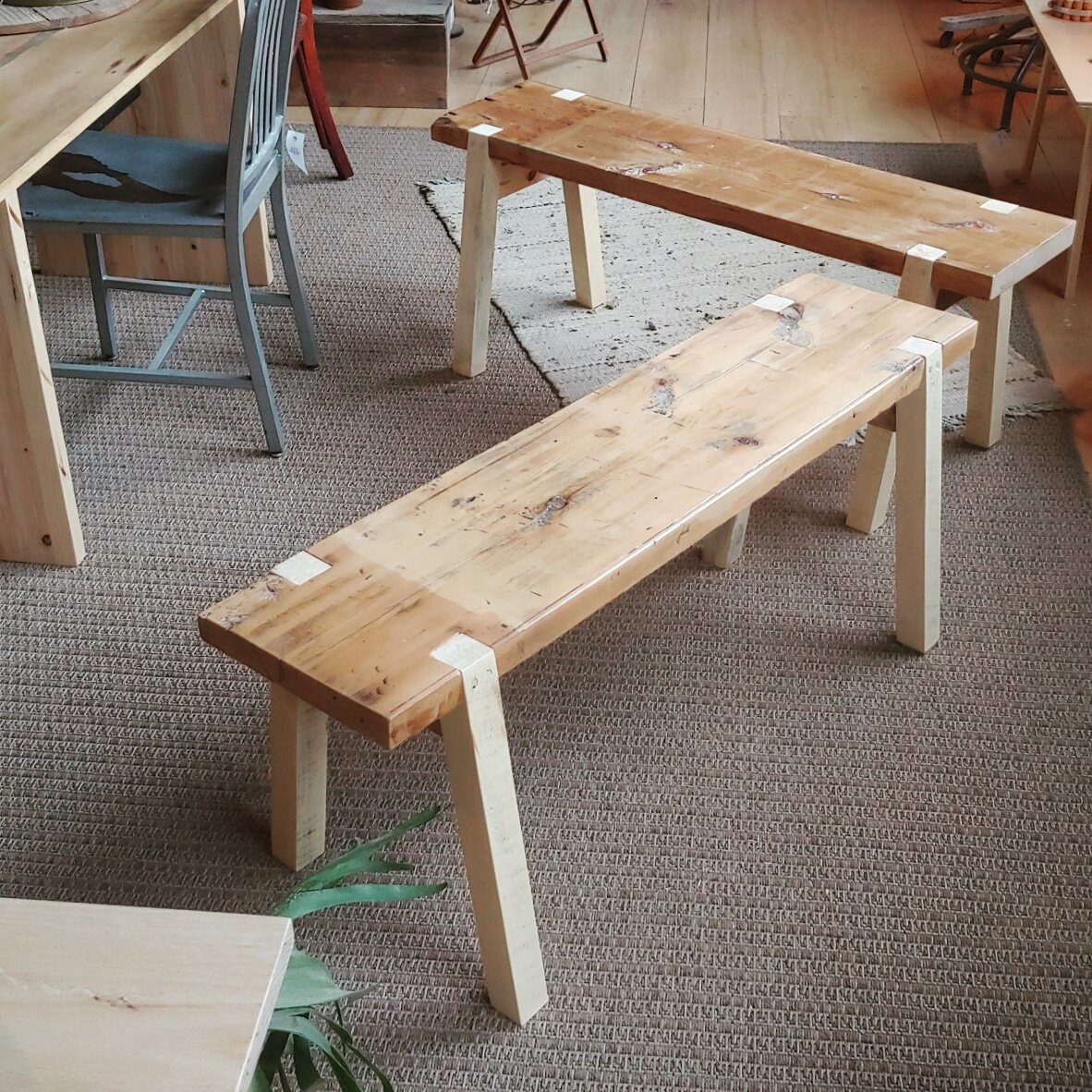 Rustic Joined Reclaimed Wood Benches.jpg