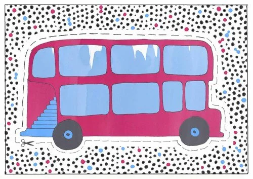 Means of Transport Cut-Out Postcards series. 