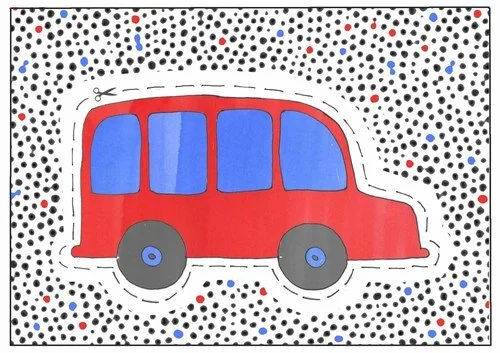 Means of Transport Cut-Out Postcards series. 