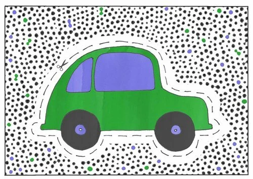 Means of Transport Cut-Out Postcards series. 