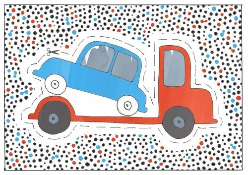 Means of Transport Cut-Out Postcards series. 