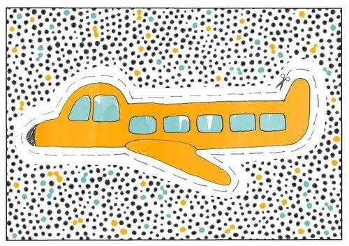 Means of Transport Cut-Out Postcards series. 