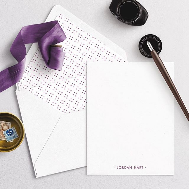 Really feeling this color today. Sophisticated but feminine. 
#stationery #snailmail #writemoreletters #customstationery #bostongraphicdesigner