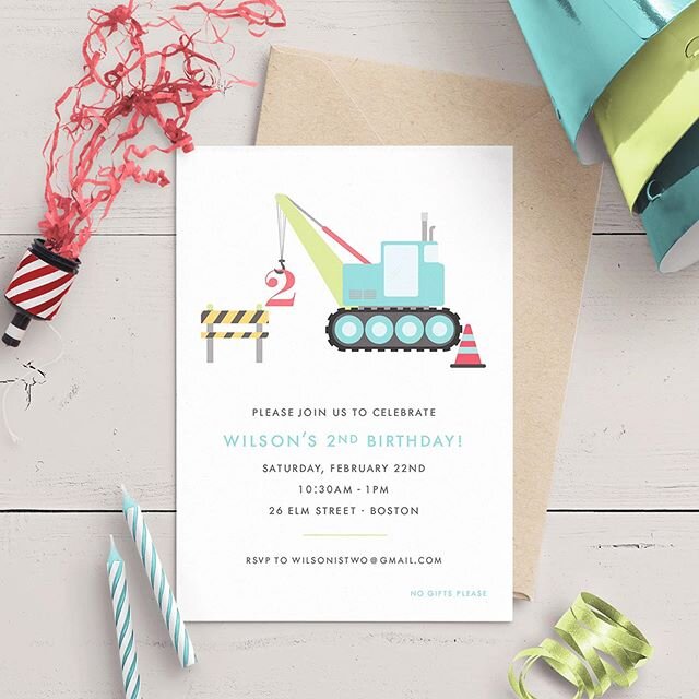 Loved getting to work on this construction themed birthday invitation for a little guy turning 2!

#birthdayinvitation #customparty #constructionparty #boybirthday #turning2