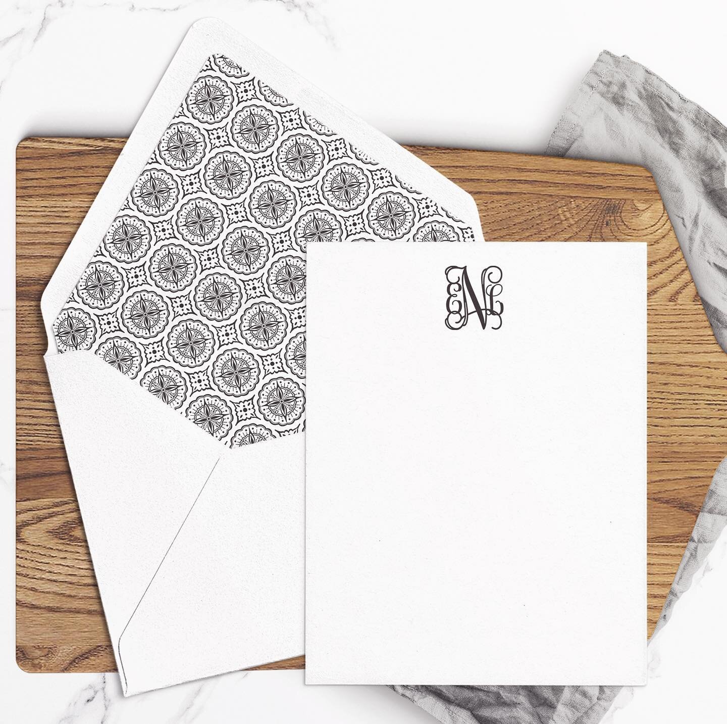 Like a little black dress a classic monogram is perfect for any occasion. 

#monogrammedgifts #customdesign #sendsnailmail #customstationery #monogram