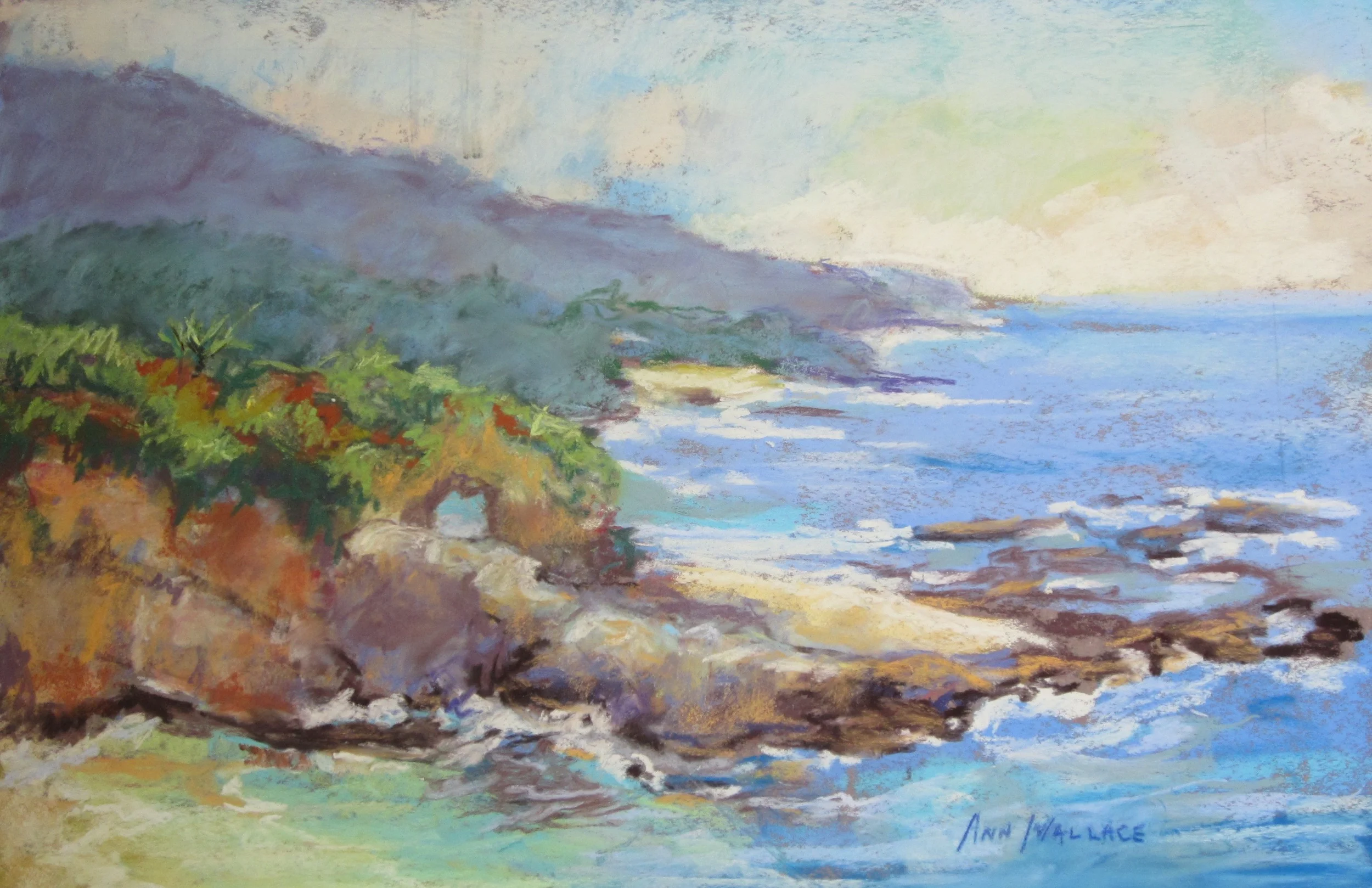 Laguna Cliffs, Pastel, 11” x 14”