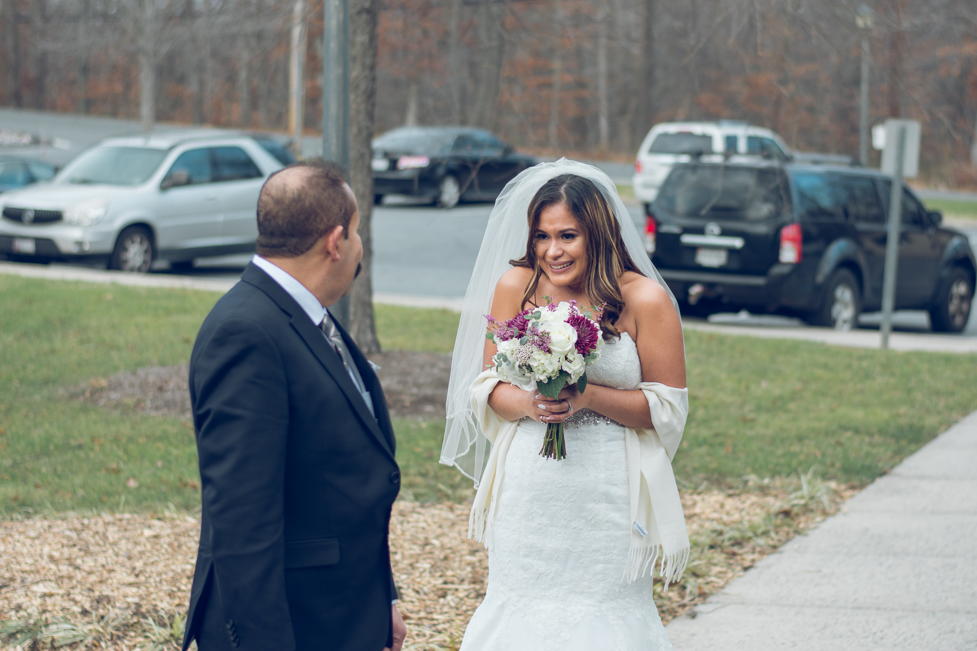 A heart felt first look with the brides dad. 