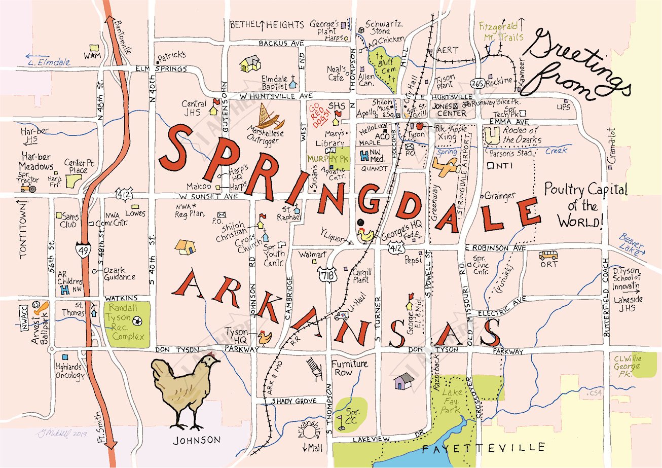 Springdale, AR postcard