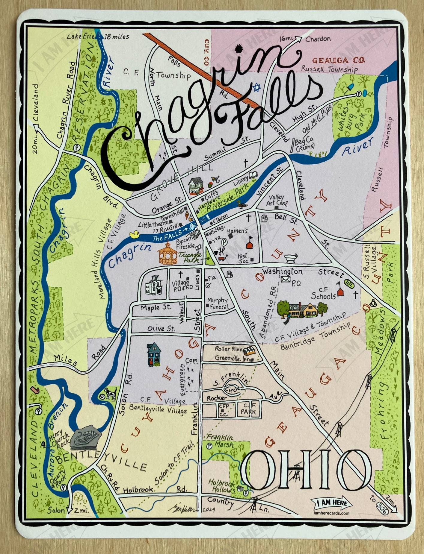 CHAGRIN FALLS, OHIO Postcard