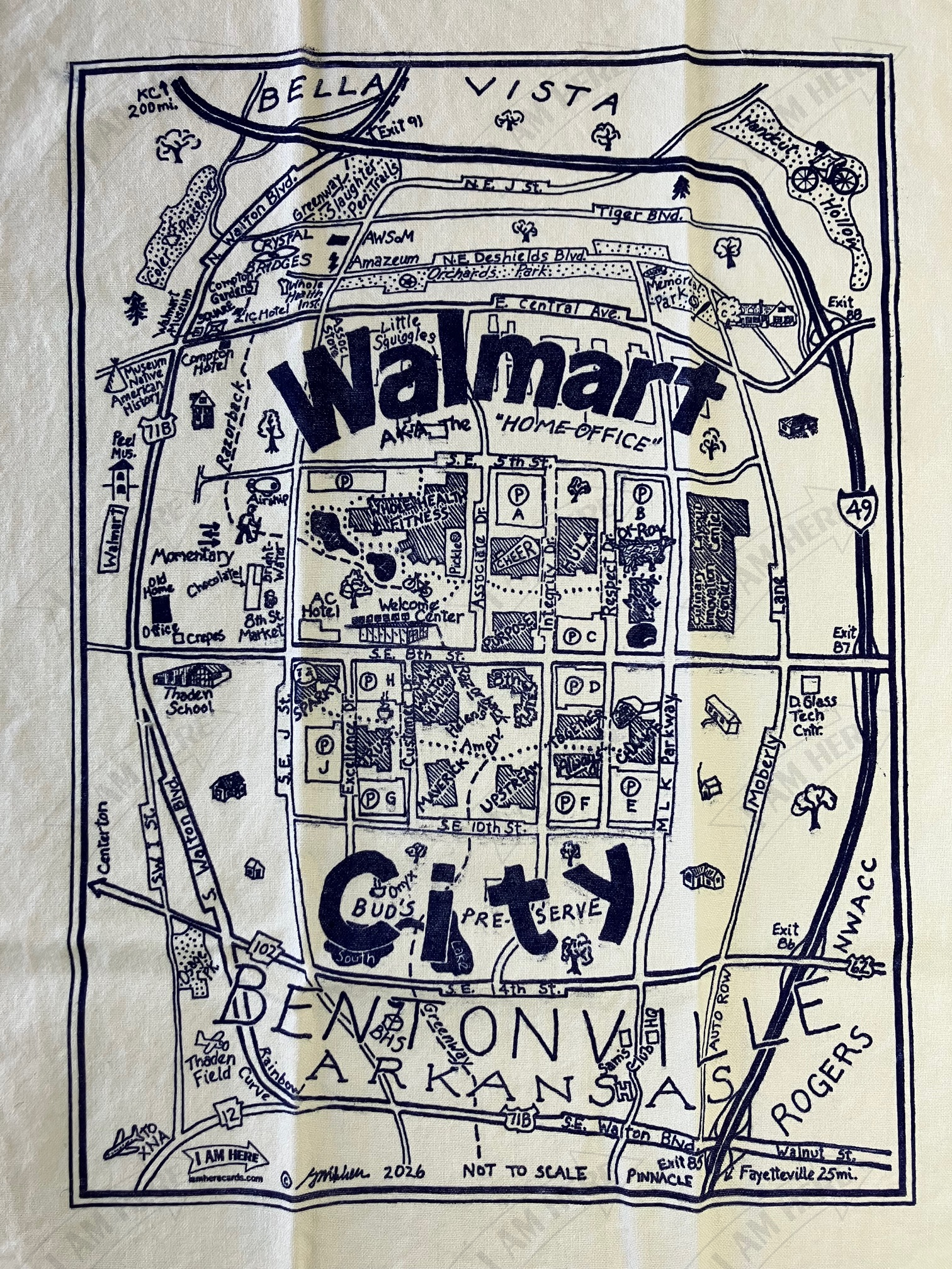 WALMART CITY TEA TOWEL