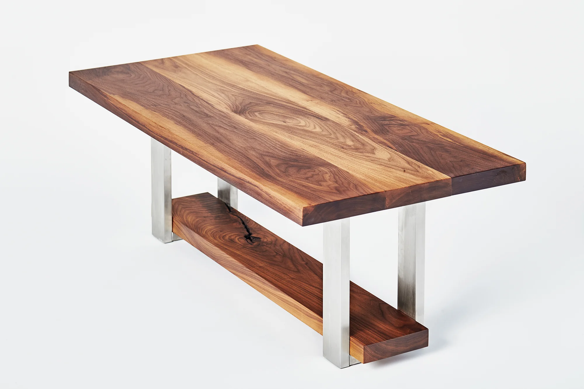 Modern Solid Walnut Coffee Table — Living Edge Handcrafted Furnishings