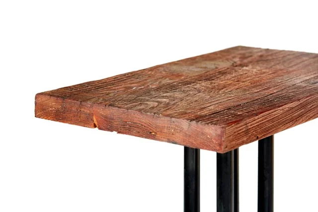 Reclaimed Barnwood with Wood Inlay End Table - Left Top View.jpg