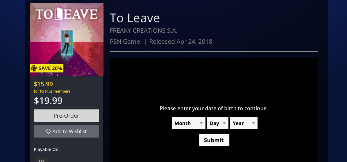Videojuego TO LEAVE ya está a la venta!