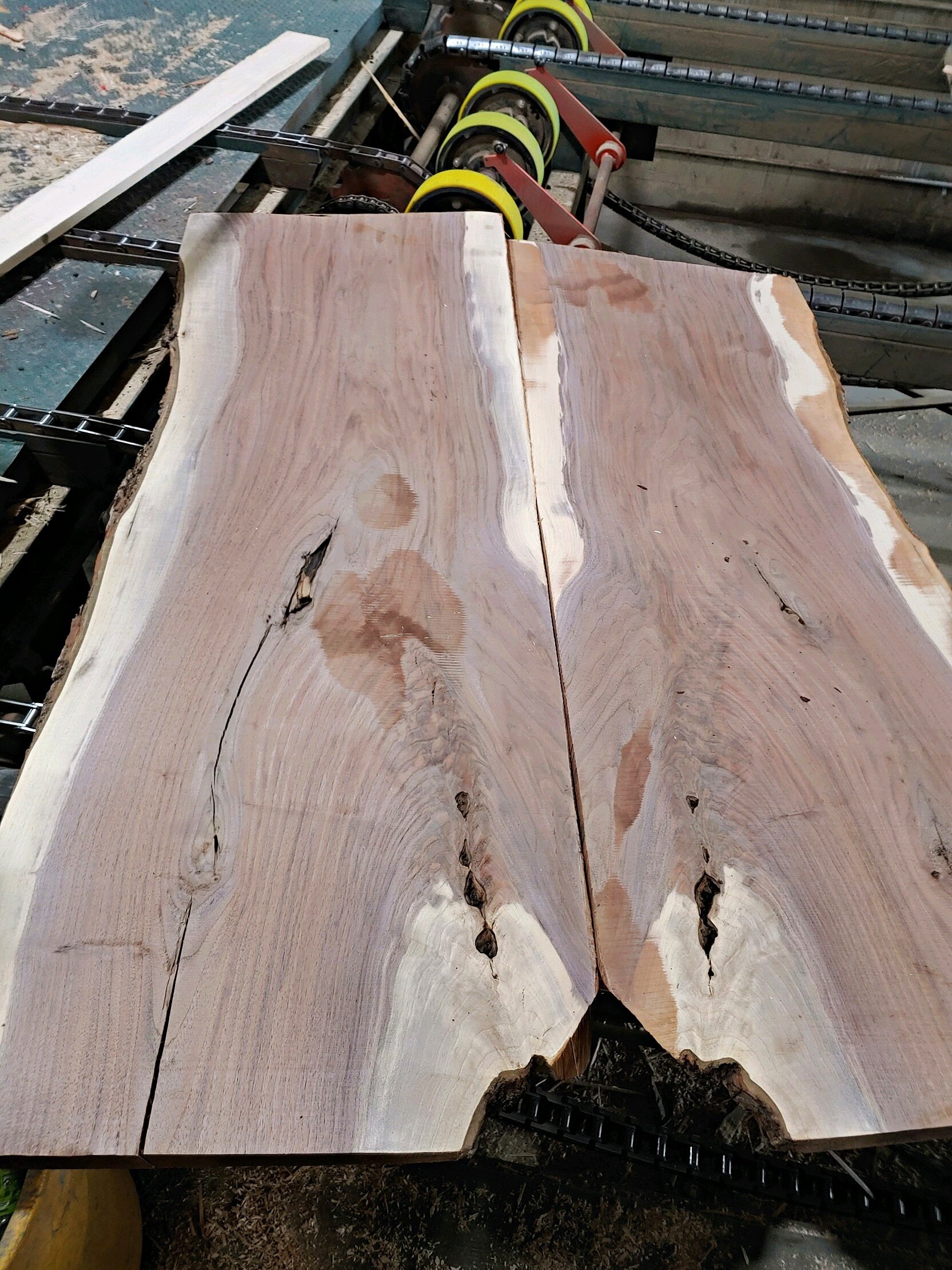 Live Edge Slab Wood Walnut with White Resin Fill