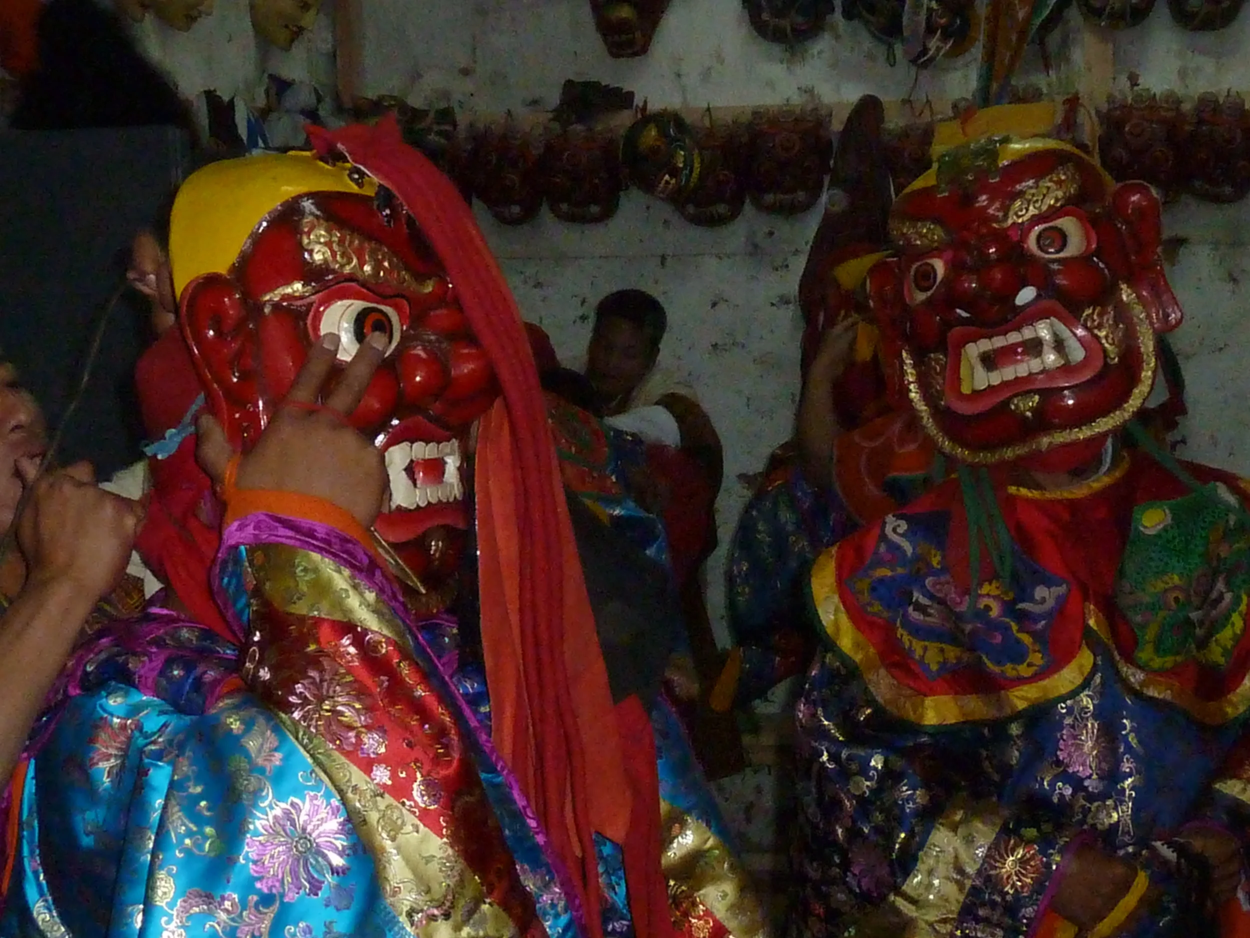 Dancers dressing in costume