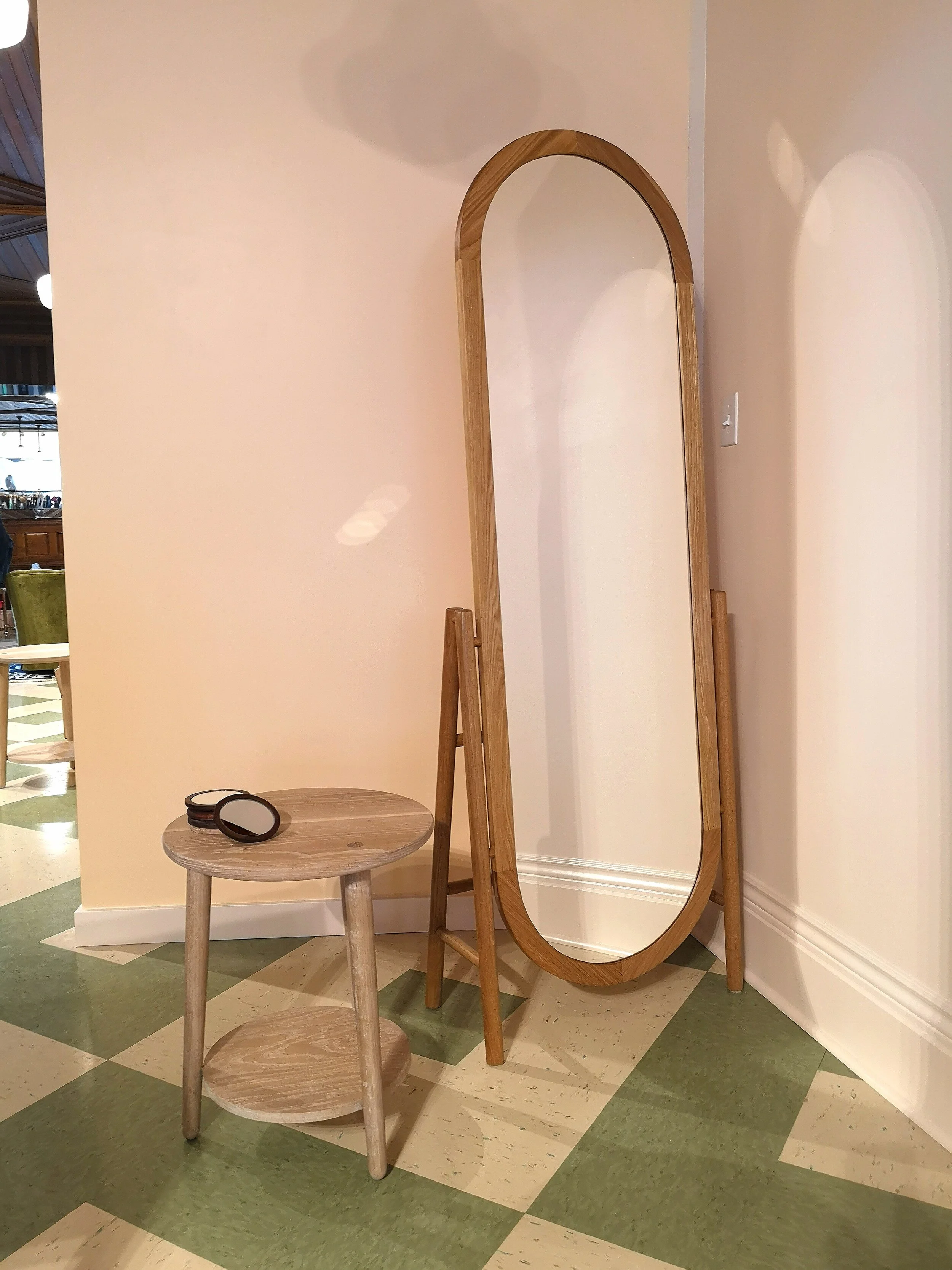 Standup Mirror in White Oak