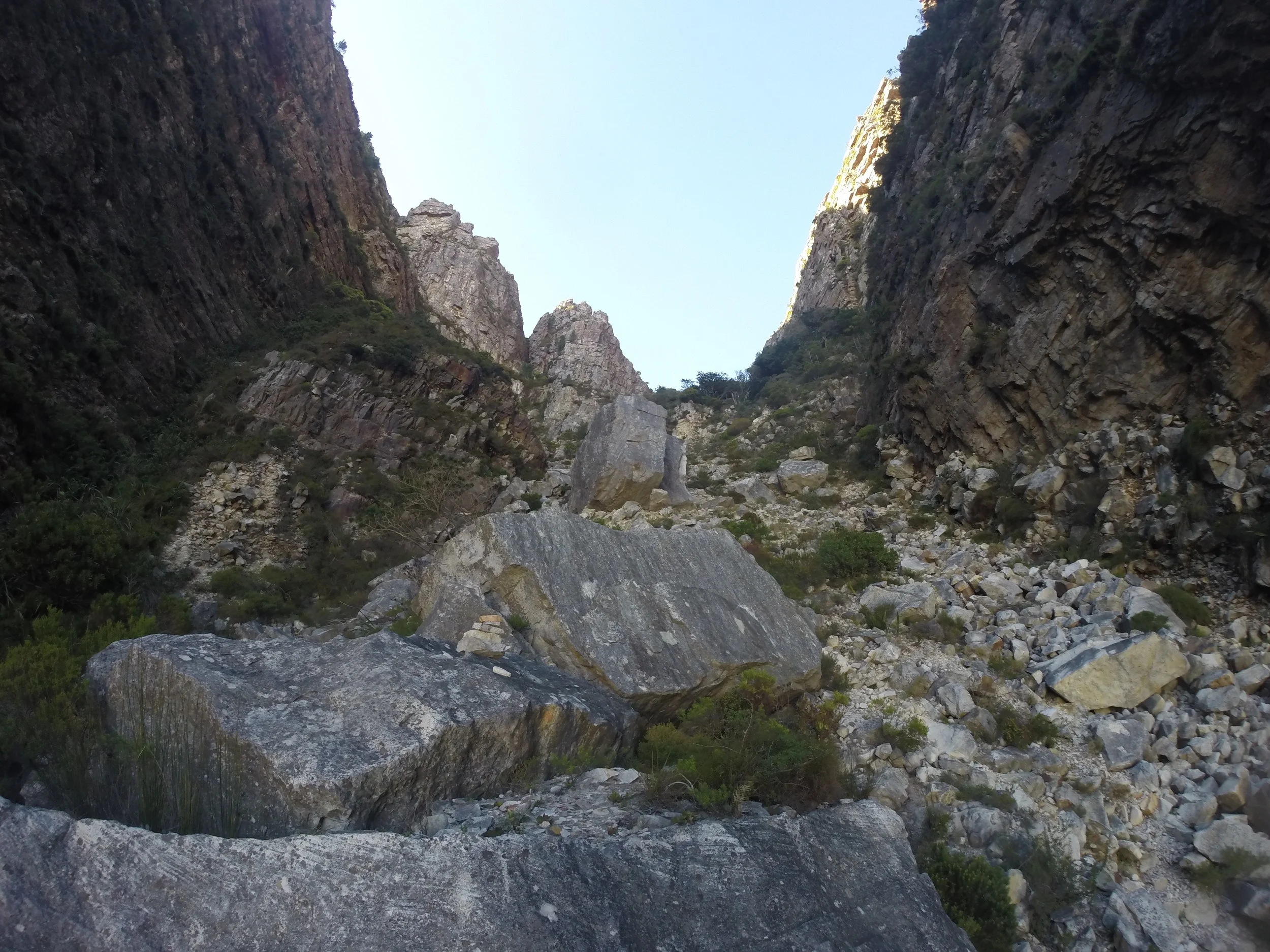The rock fall section going up the ridge