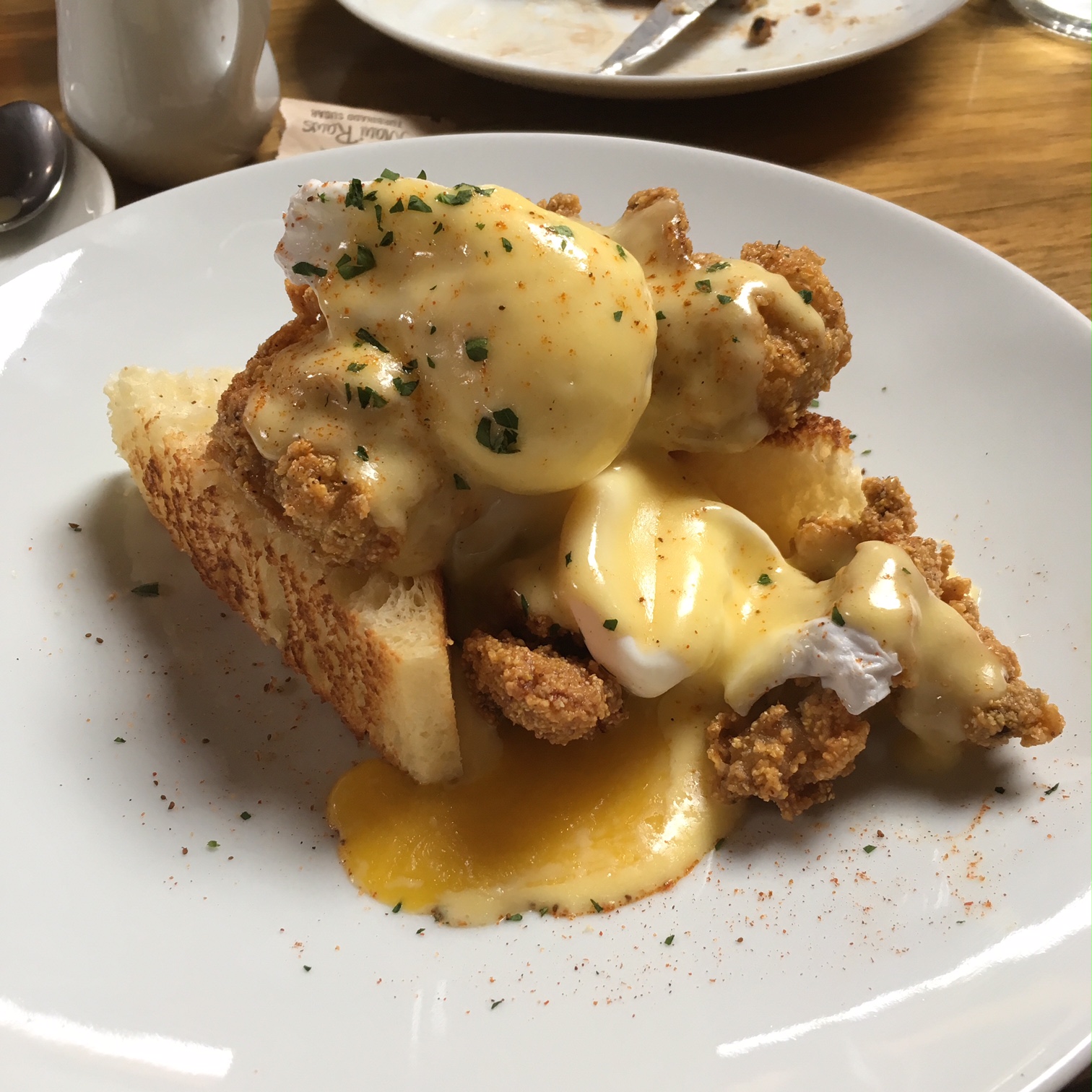 Fried Oyster Benedict from Rock Creek