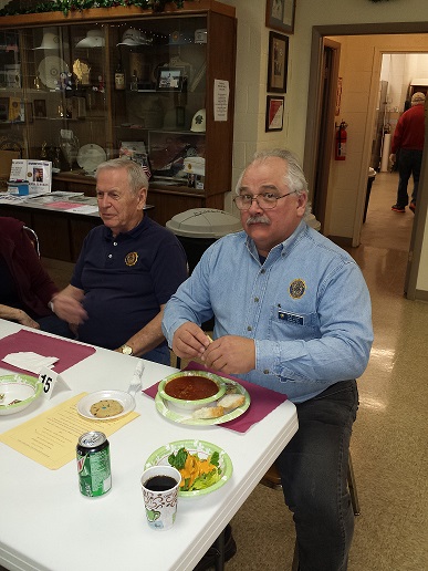 Keith looking forward to a savory bowl of Cdr. Tom's chili.