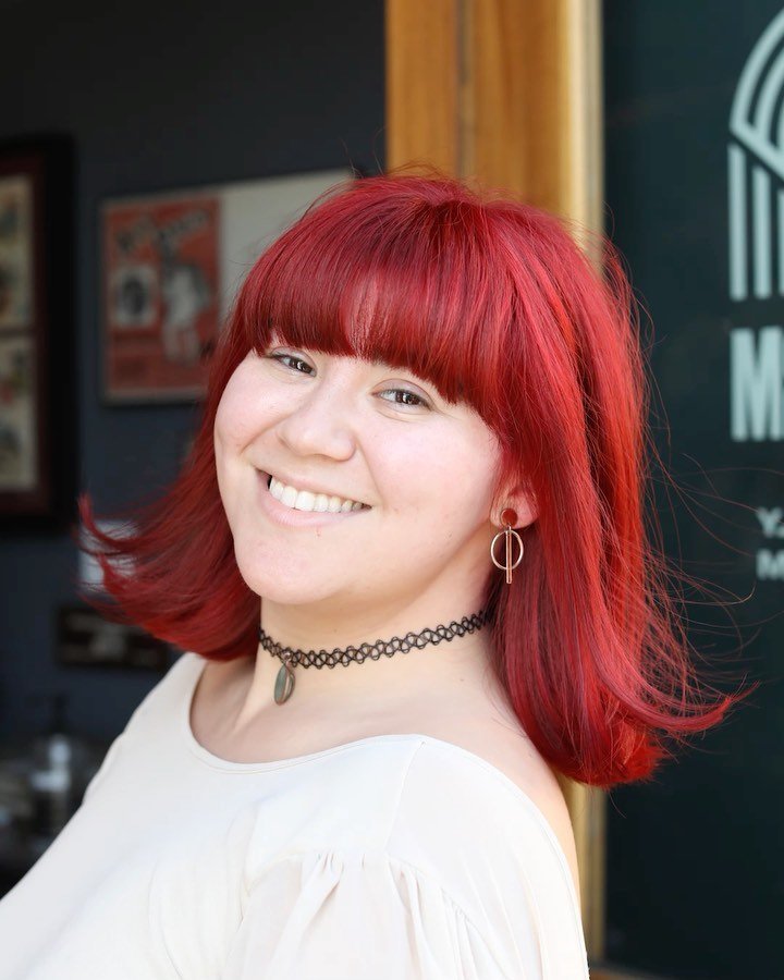 Deep ruby red hair done by our color specialist @hairbyaaamanda! To achieve this gorgeous color, Amanda used @joico&rsquo;s Color Intensity hair color dye in the shade Ruby Red. 

Amanda is available for appointments Tuesdays, Wednesdays, Fridays and