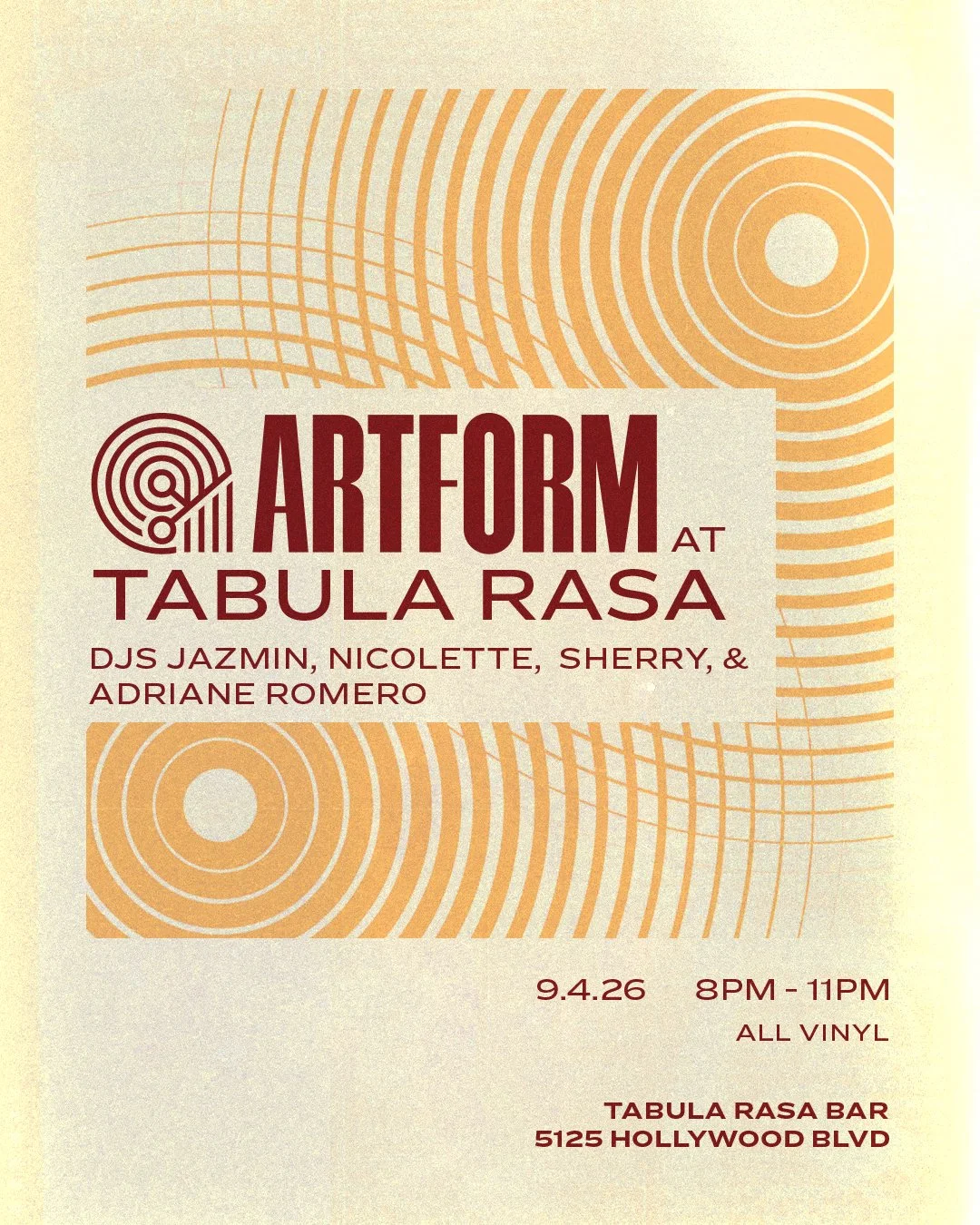 FIRST FRIDAYS @ TABULA RASA W/ DJS JAZMIN, NICOLETTE, SHERRY, &amp; ADRIANE ROMERO