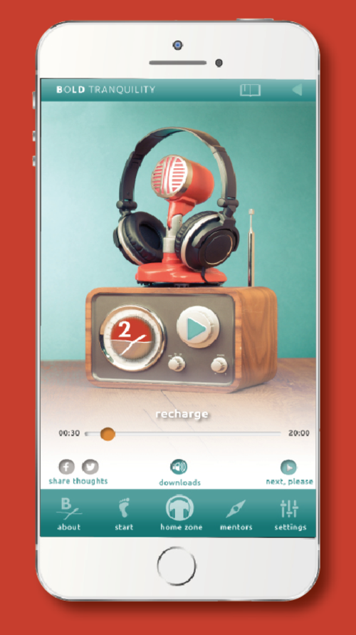 iPhone App developed for Bold Tranquility with yoga nidra meditations
