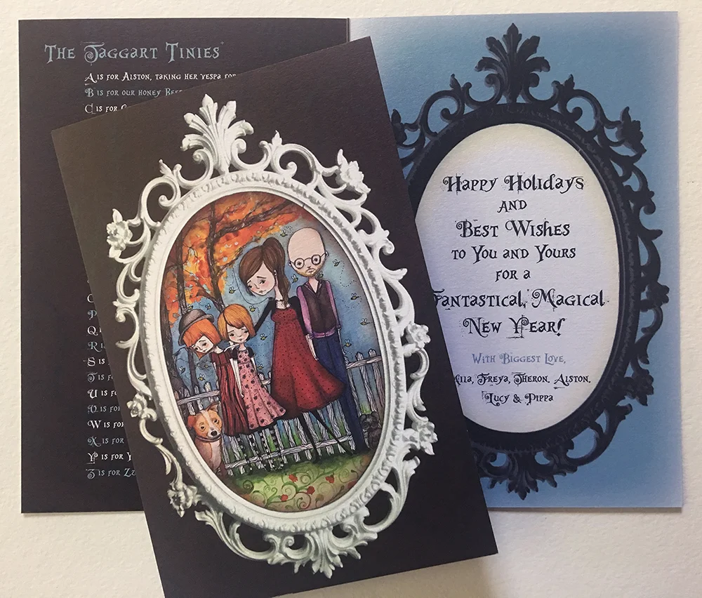 The Taggart Tinies 2017 holiday card, with custom illustration