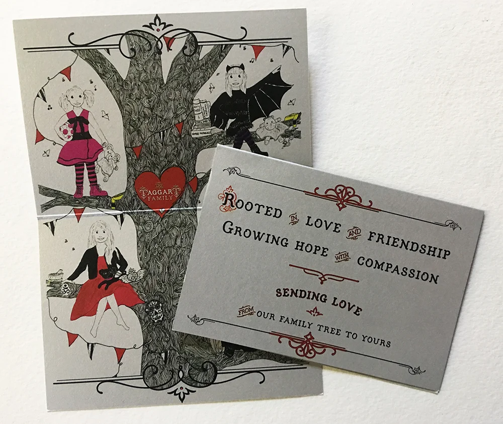 Taggart Family 2016 Holiday card, with custom illustration
