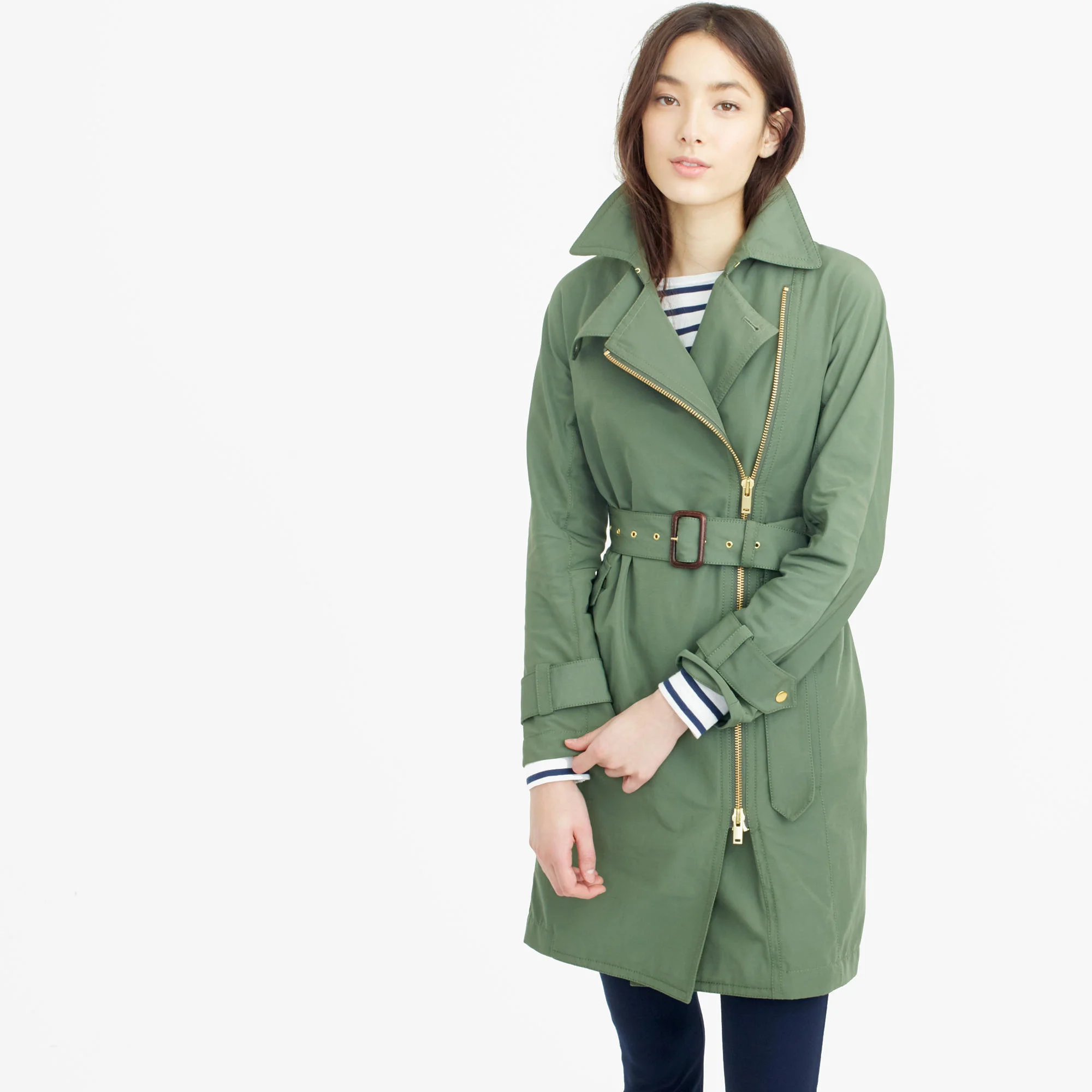 Belted Zip Trench Coat in Water Resistant Cotton available at J.Crew- on sale for $159.99