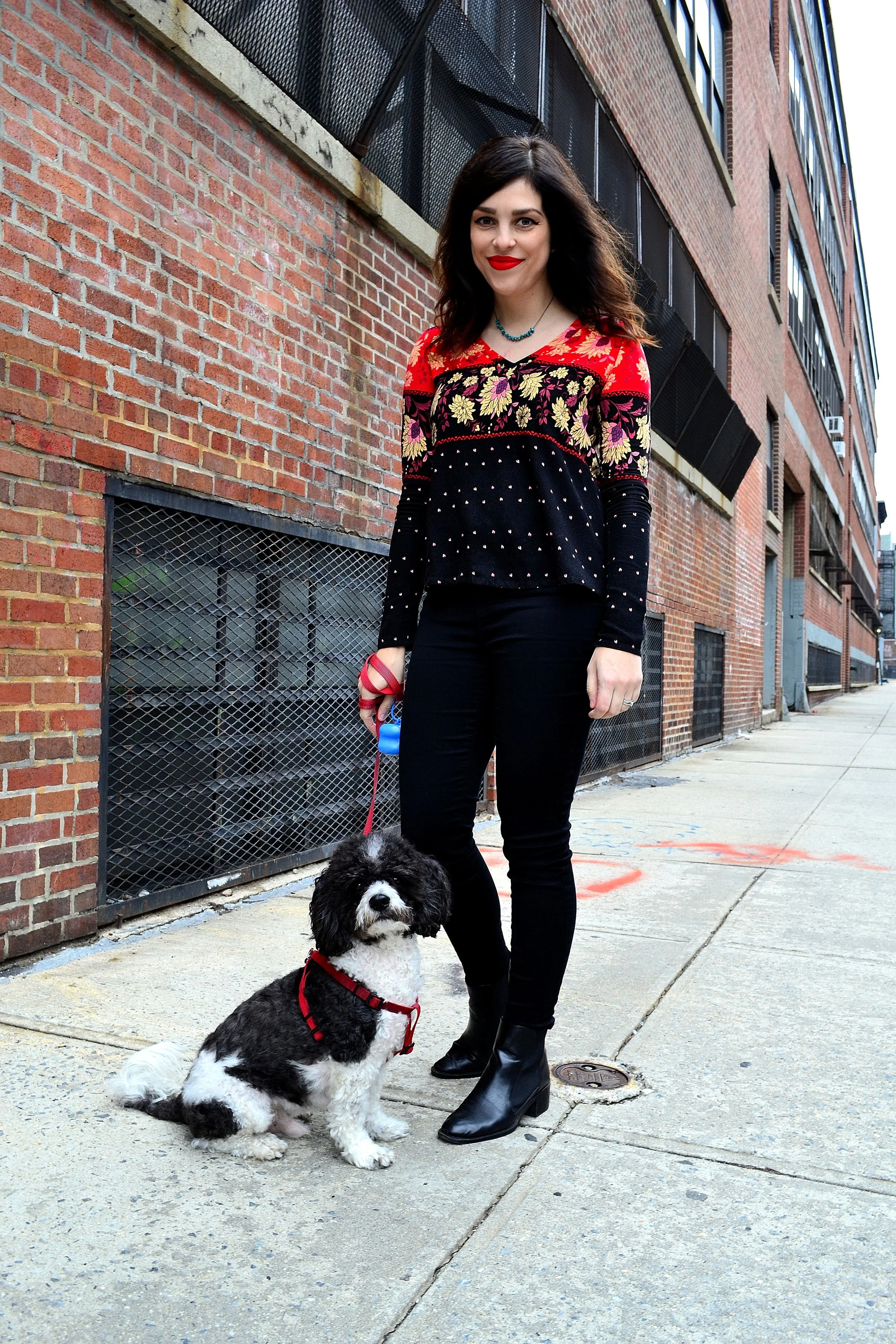 top: MinkPink thrifted from Crossroads Trading Co., skinny jeans: Design Lab available at Lord & Taylor , booties: Zara, necklace: old