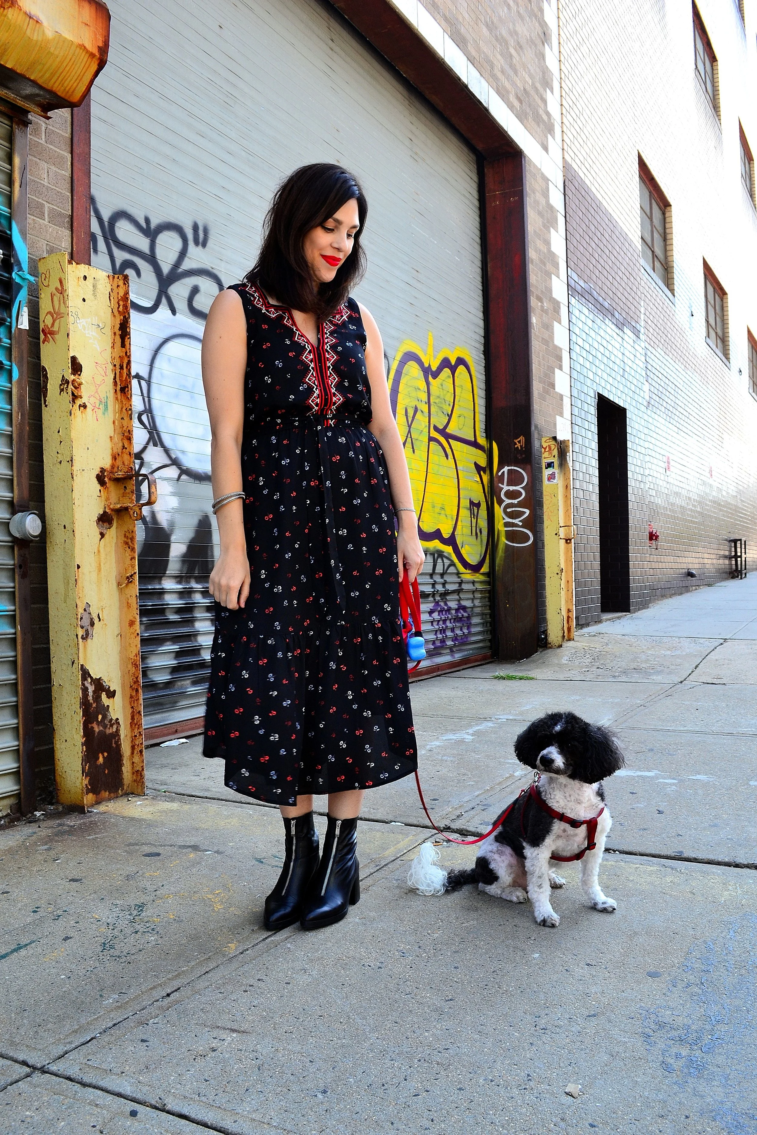 dress: Gap , booties: Zara , bracelets: gift