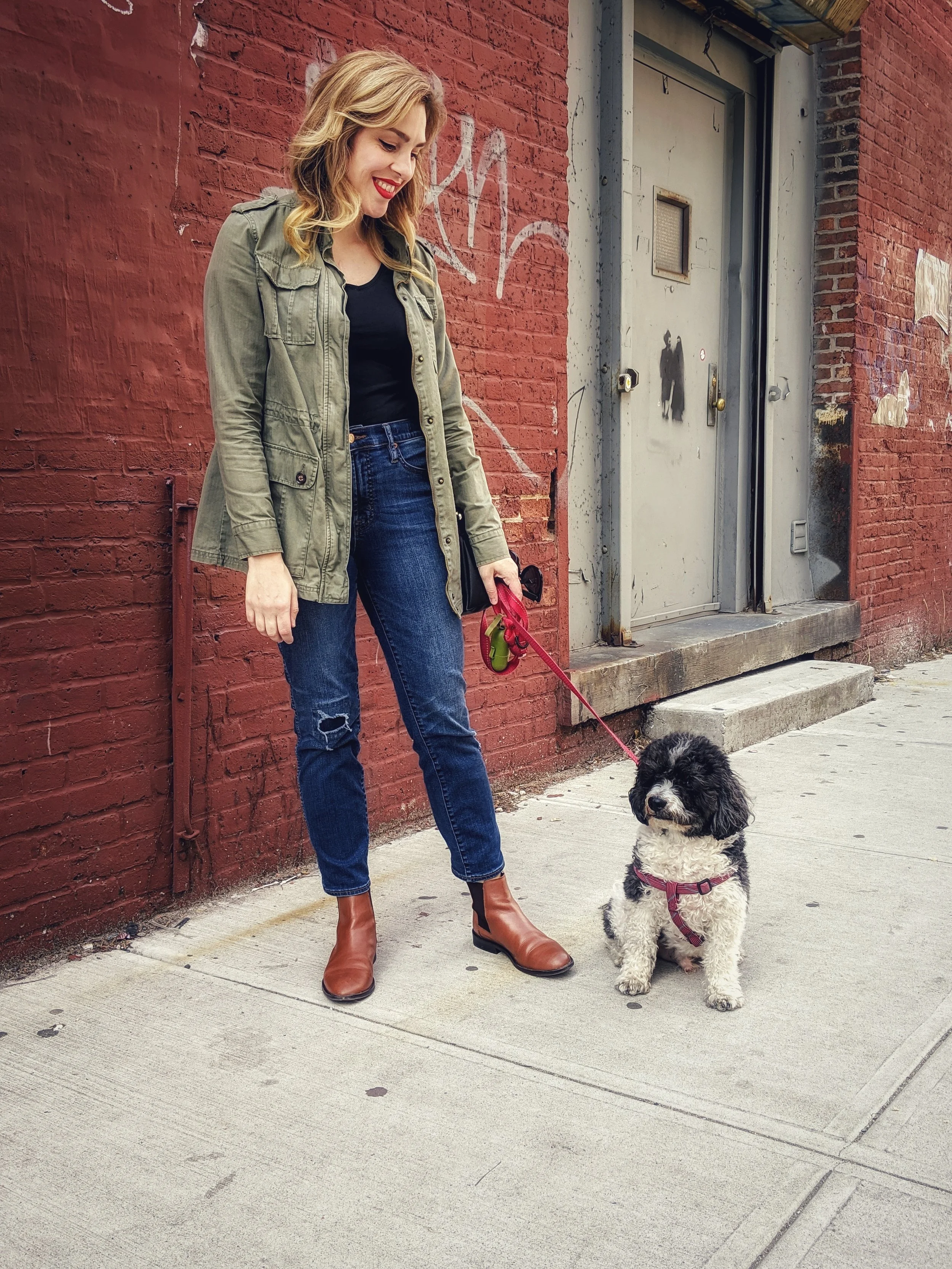 jacket: Merona available at Target (thrifted at Crossroads Trading Co.), tee: H&M, jeans: J.Crew , purse: H&M, booties: ASOS