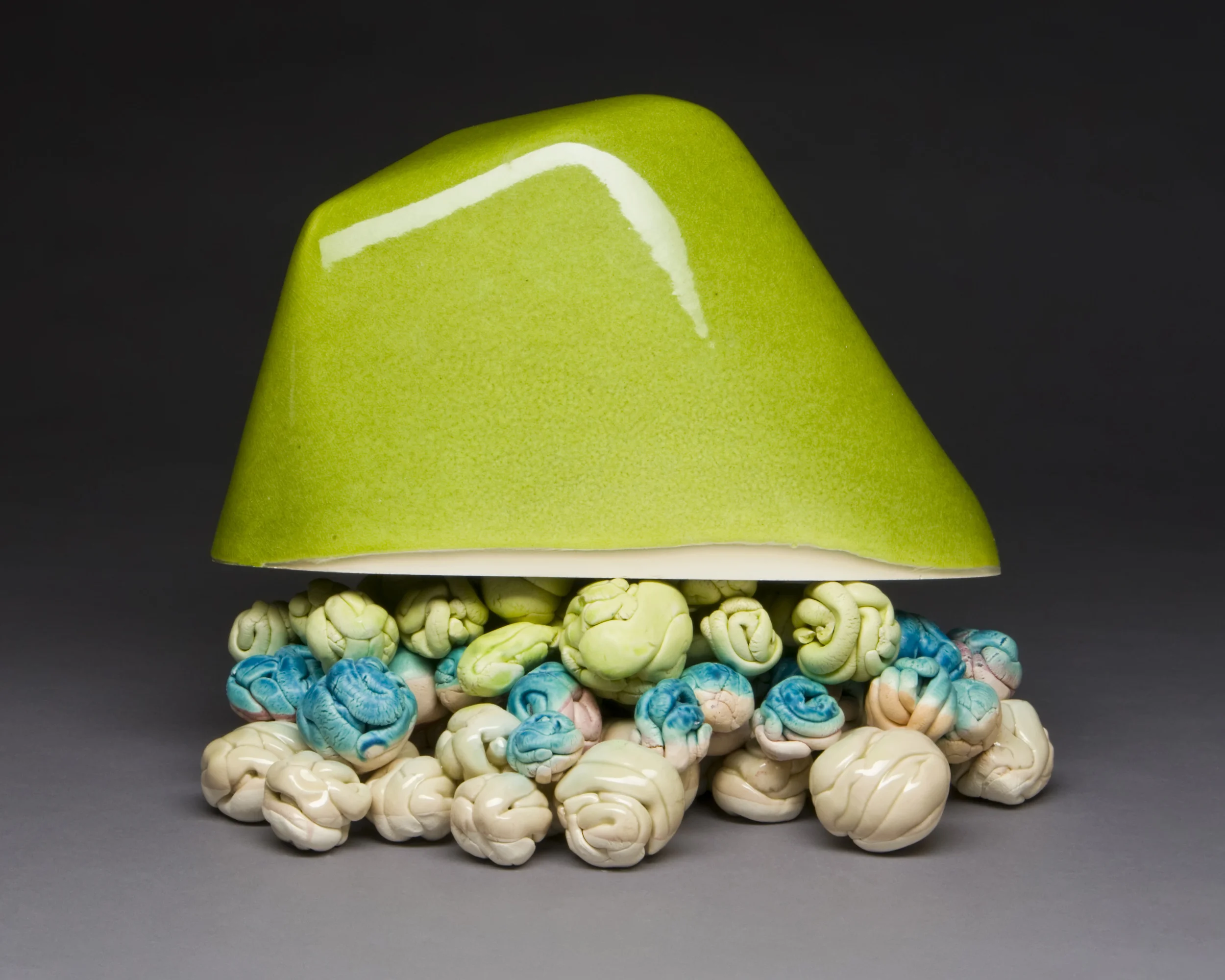 Sweetsscape Component #3 Porcelain, glass, plaster, stain, wood, MDF, paint, epoxy, pins 12" x 14" x 5" 2011 Photo Credit: Photo Credit: Jim Walker