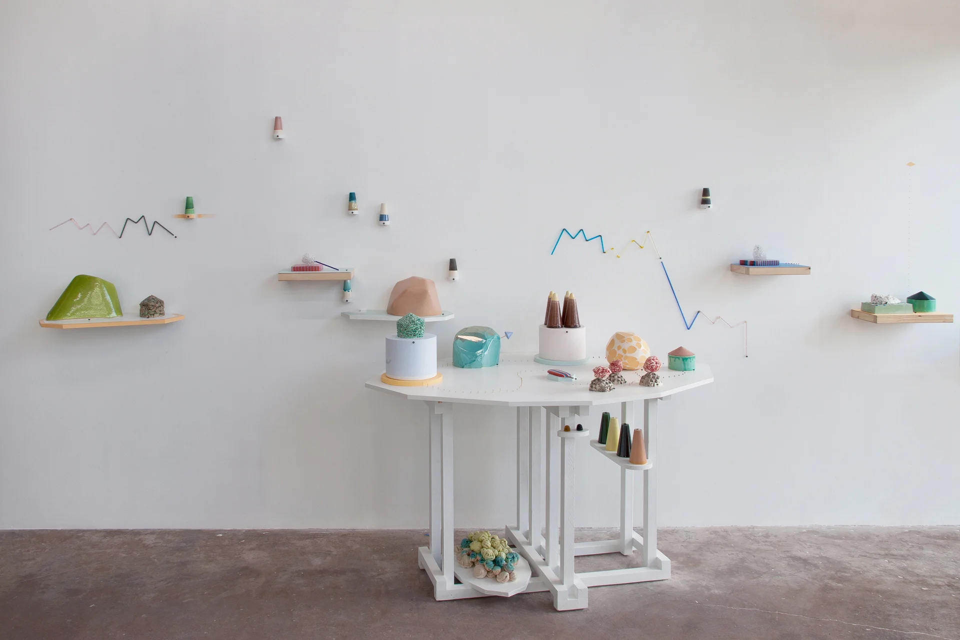 Sweetsscape Porcelain, glass, plaster, stain, wood, MDF, paint, epoxy, pins 2011