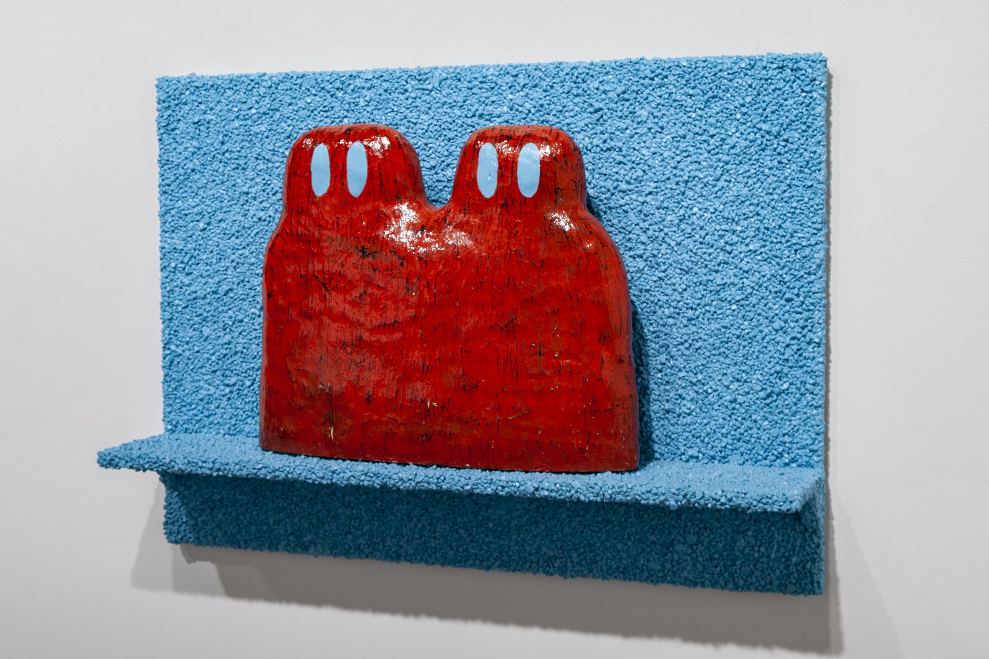  The Twins Ceramic, Glaze, Paint, Polyurethane, Pea gravel, Adhesive, Plywood 35” x 48” x 10” 2015  
