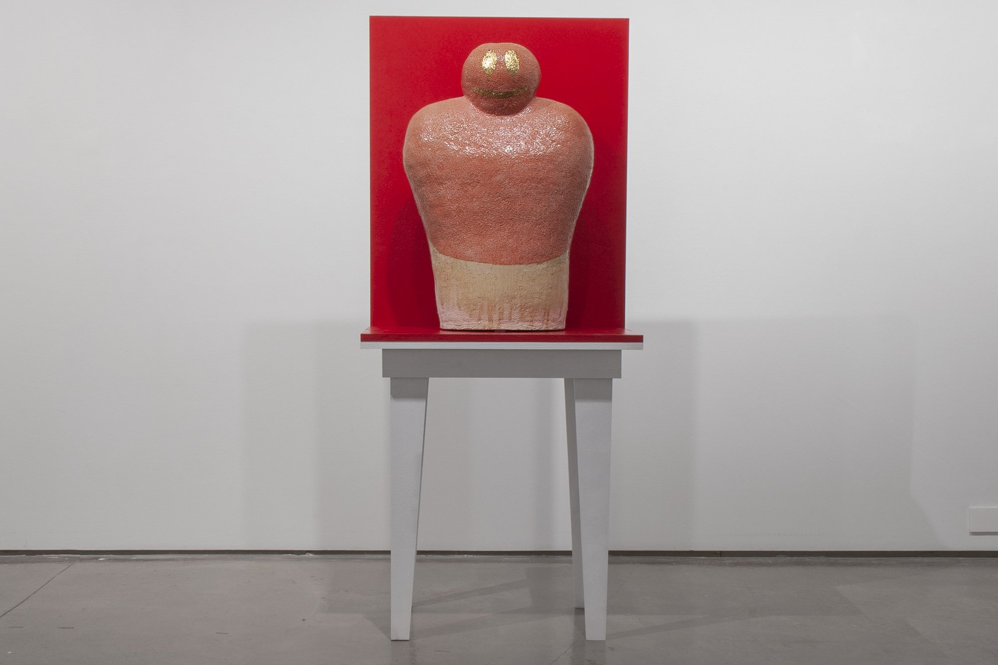  I’m So Happy To See You Ceramic, Glaze, Gold luster, Plywood, Paint 65” x 28” x 22” 2015  
