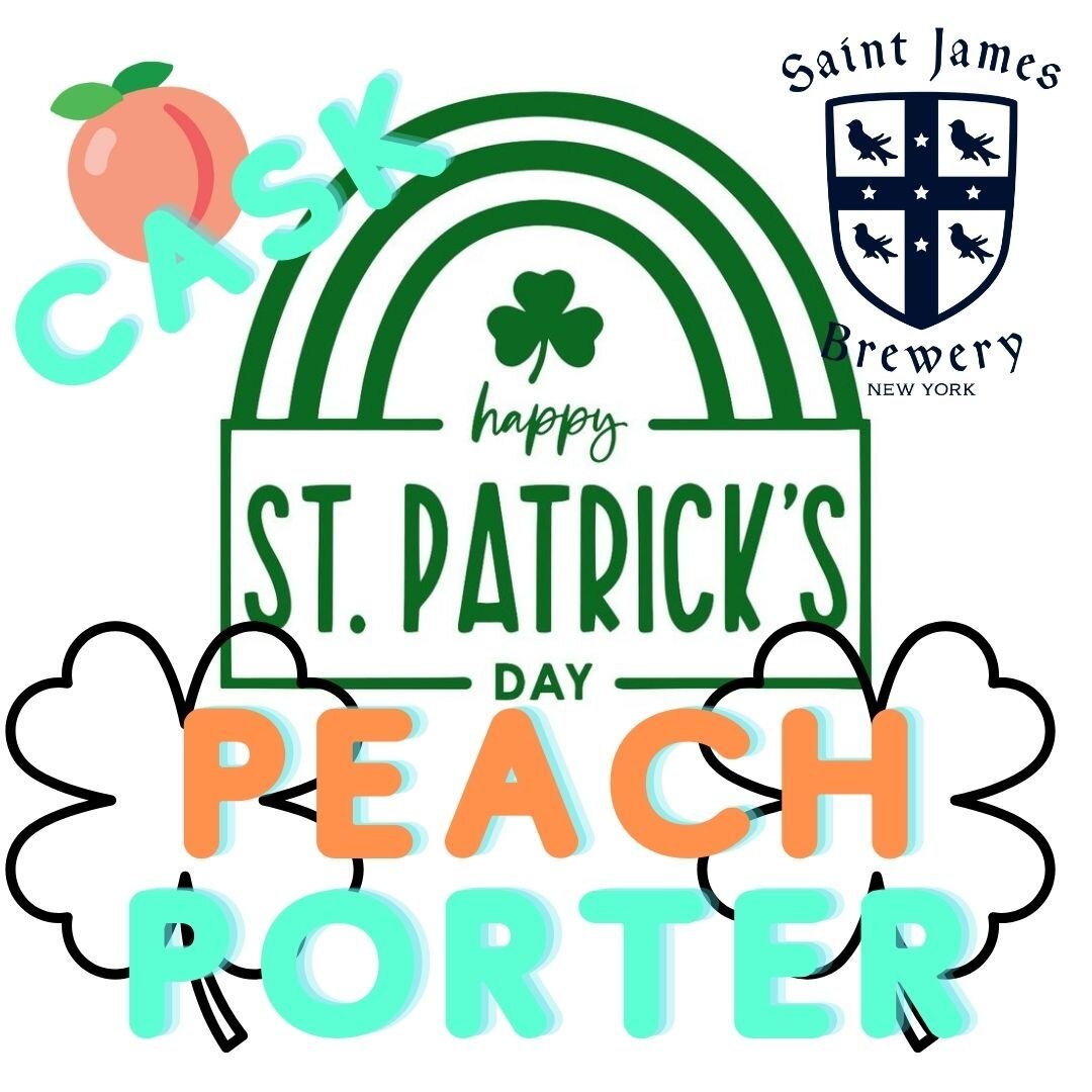 Happy St. Patrick's Day! Sunday Cask.....

Peach Porter 5%/6$ Pours. 12 Beers on tap, cider, wine and cocktails too. Tap list always updated in bio link. Bring food in! 

#nofarmsnobeer #deepascent #drinklocal #keepingitlocal #craftnotcrap #nybeer #i
